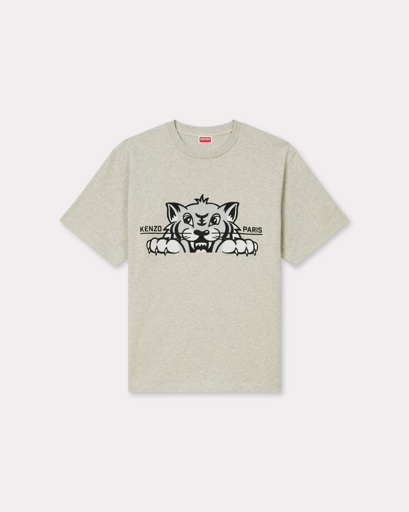 'KENZO Happy Tiger' embroidered oversized T-shirt in cotton 1