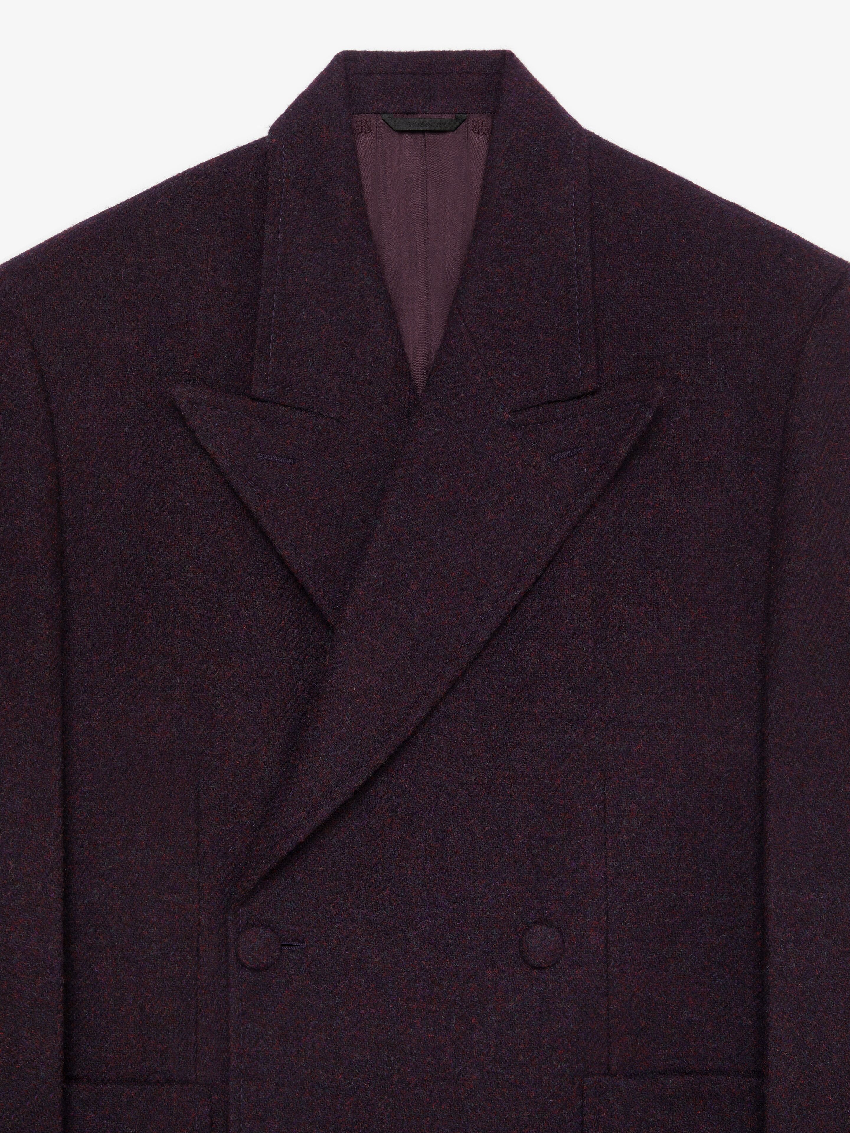 LONG OVERSIZED DOUBLE BREASTED COAT IN WOOL - 5