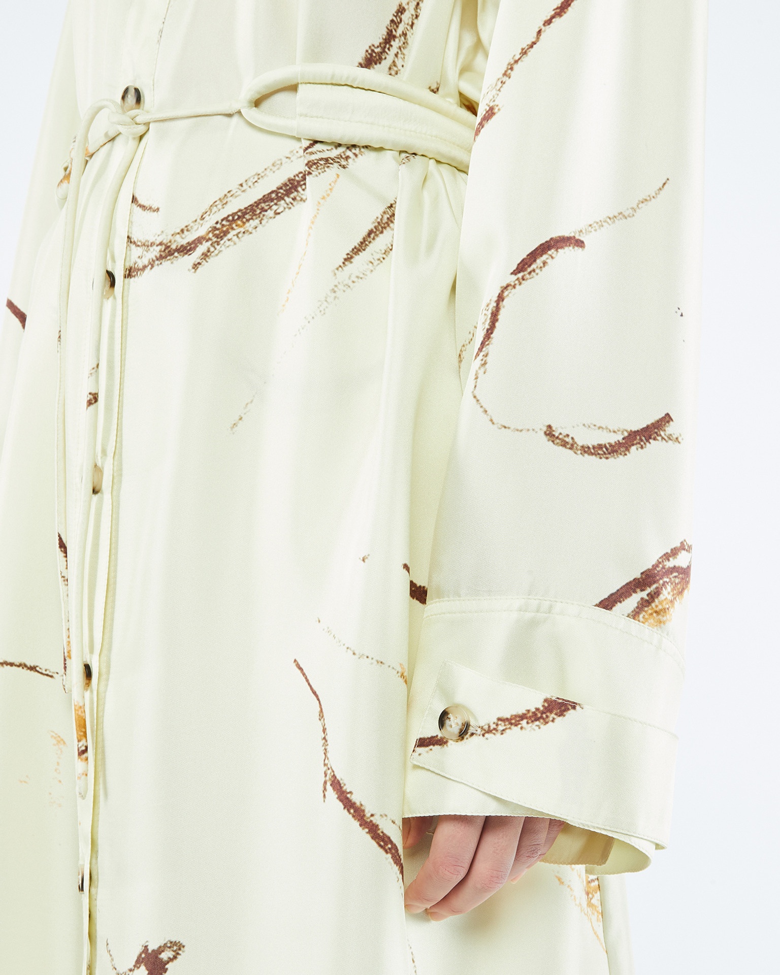 ELUNA - Printed twill silk shirt dress - Line drawing - 6