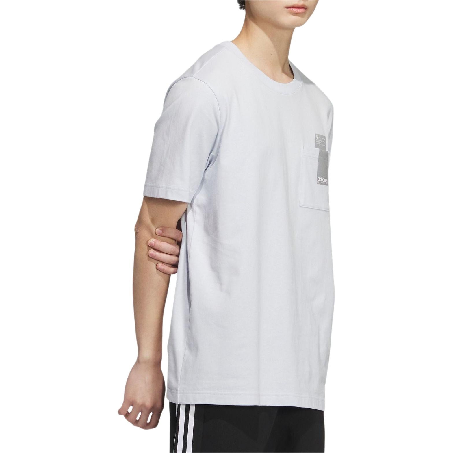 adidas Small Linear Logo Pocket T-Shirt 'White' JI9084 - 5