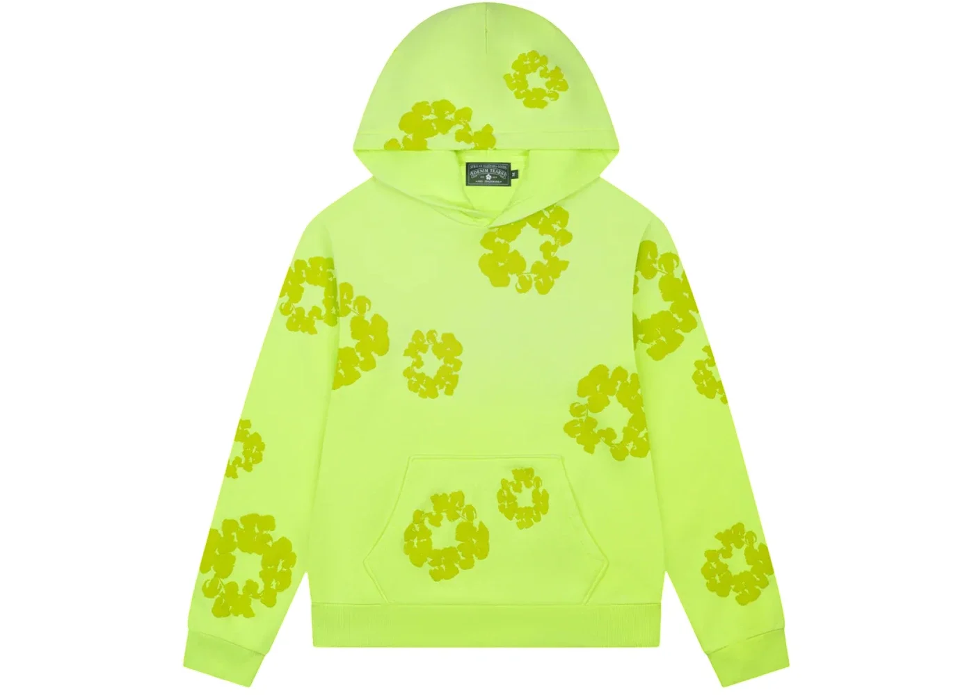 Denim Tears Mono Cotton Wreath Hoodie Neon Green - 1