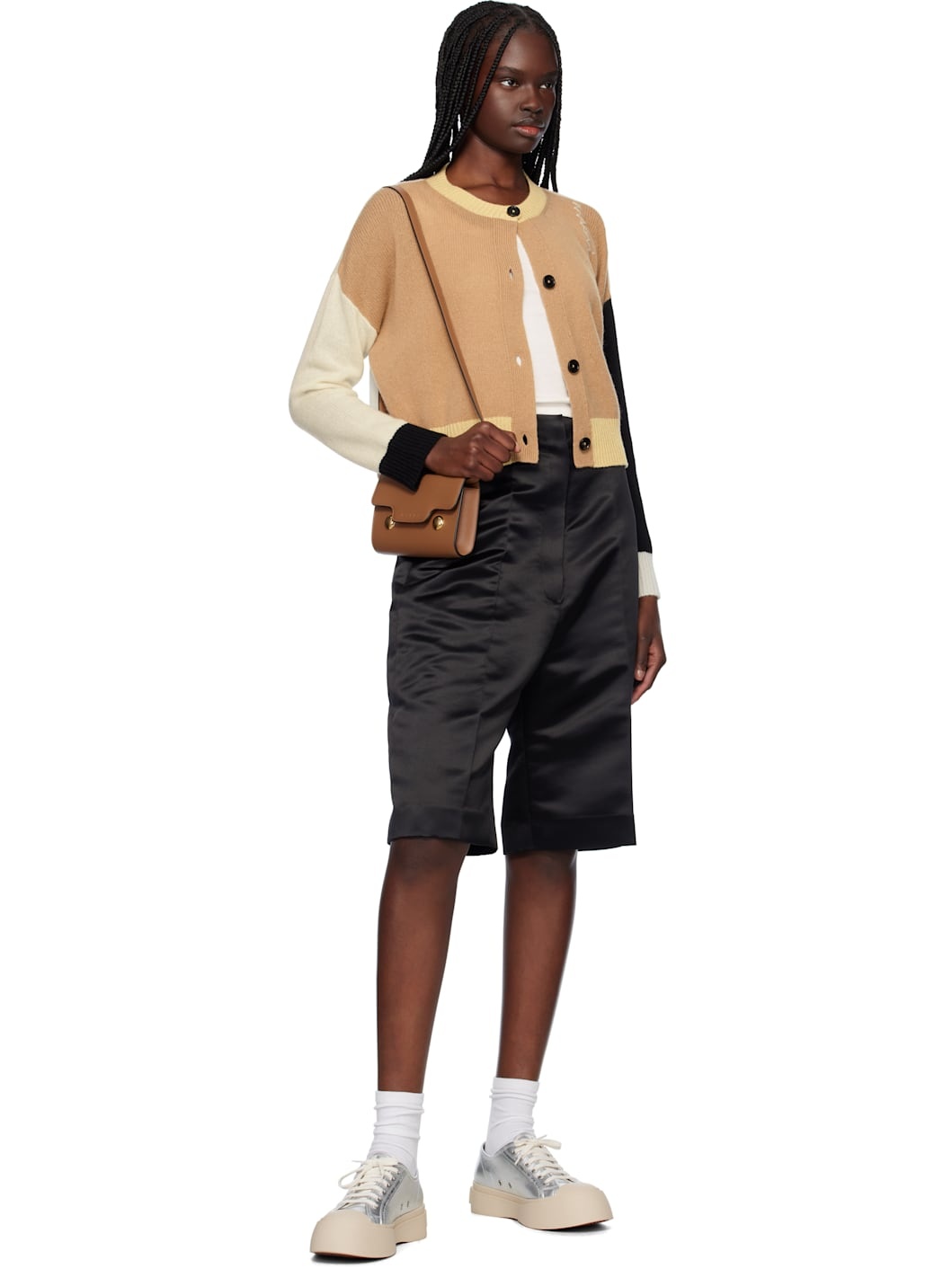 Multicolor Crewneck Cashmere Cardigan - 4