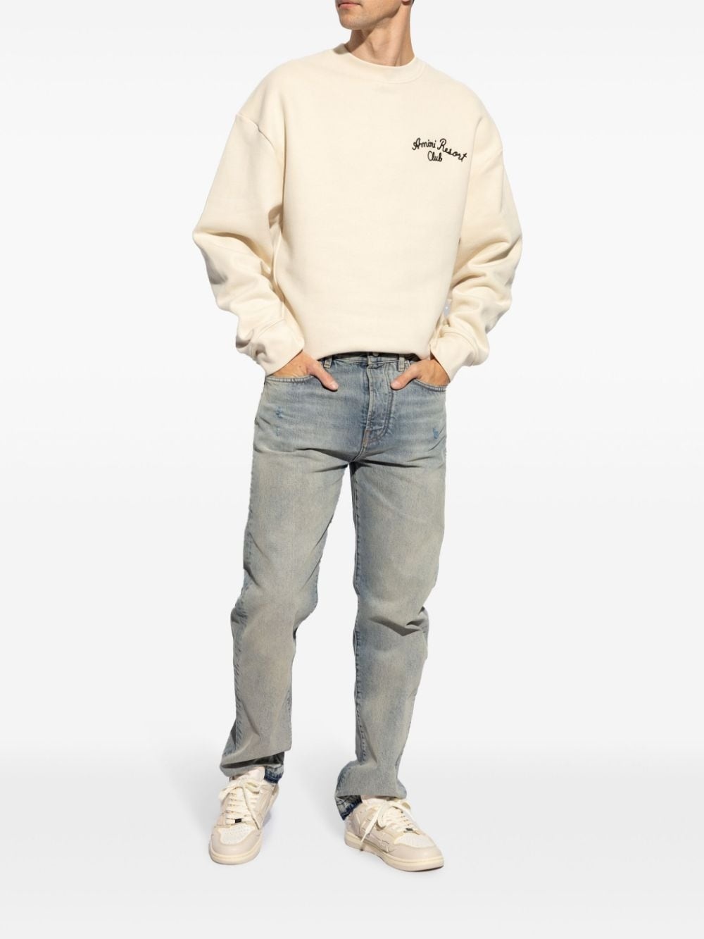 stonewashed slim-legged jeans - 2