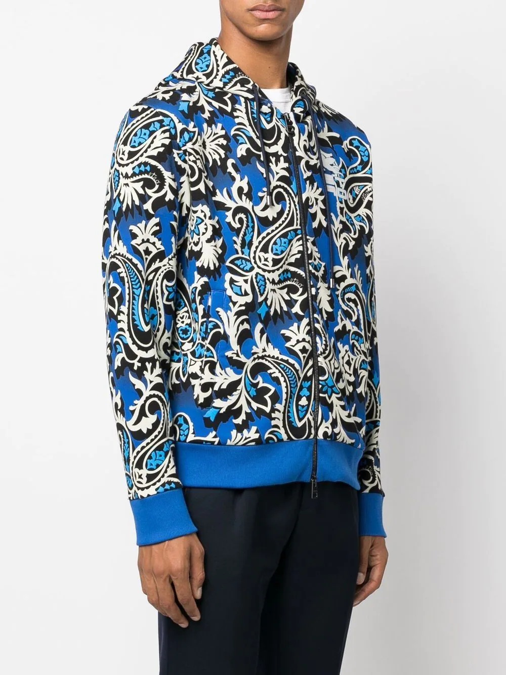 abstract pattern zipped hoodie - 3