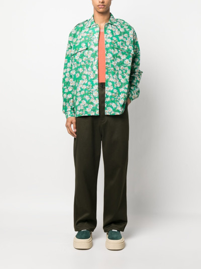 Rhude daisy-print long-sleeved shirt outlook