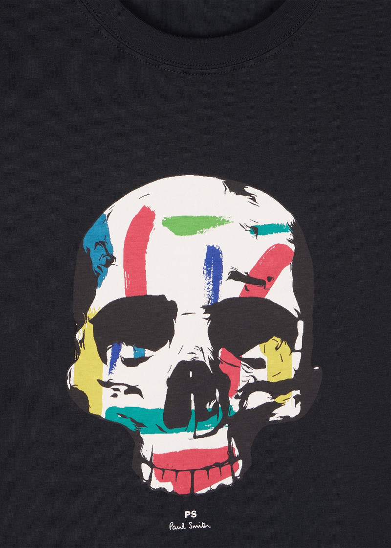 Paul Smith Navy 'Painted Skull' T-Shirt outlook