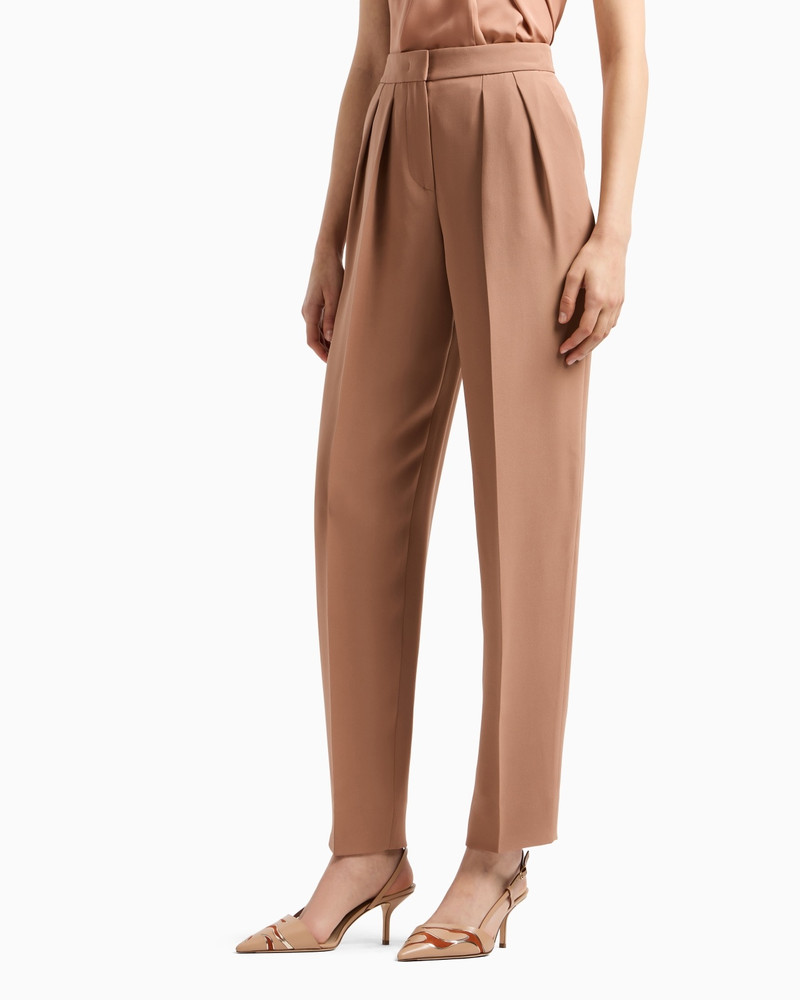 GIORGIO ARMANI SILK CADY TROUSERS WITH PLEATS outlook