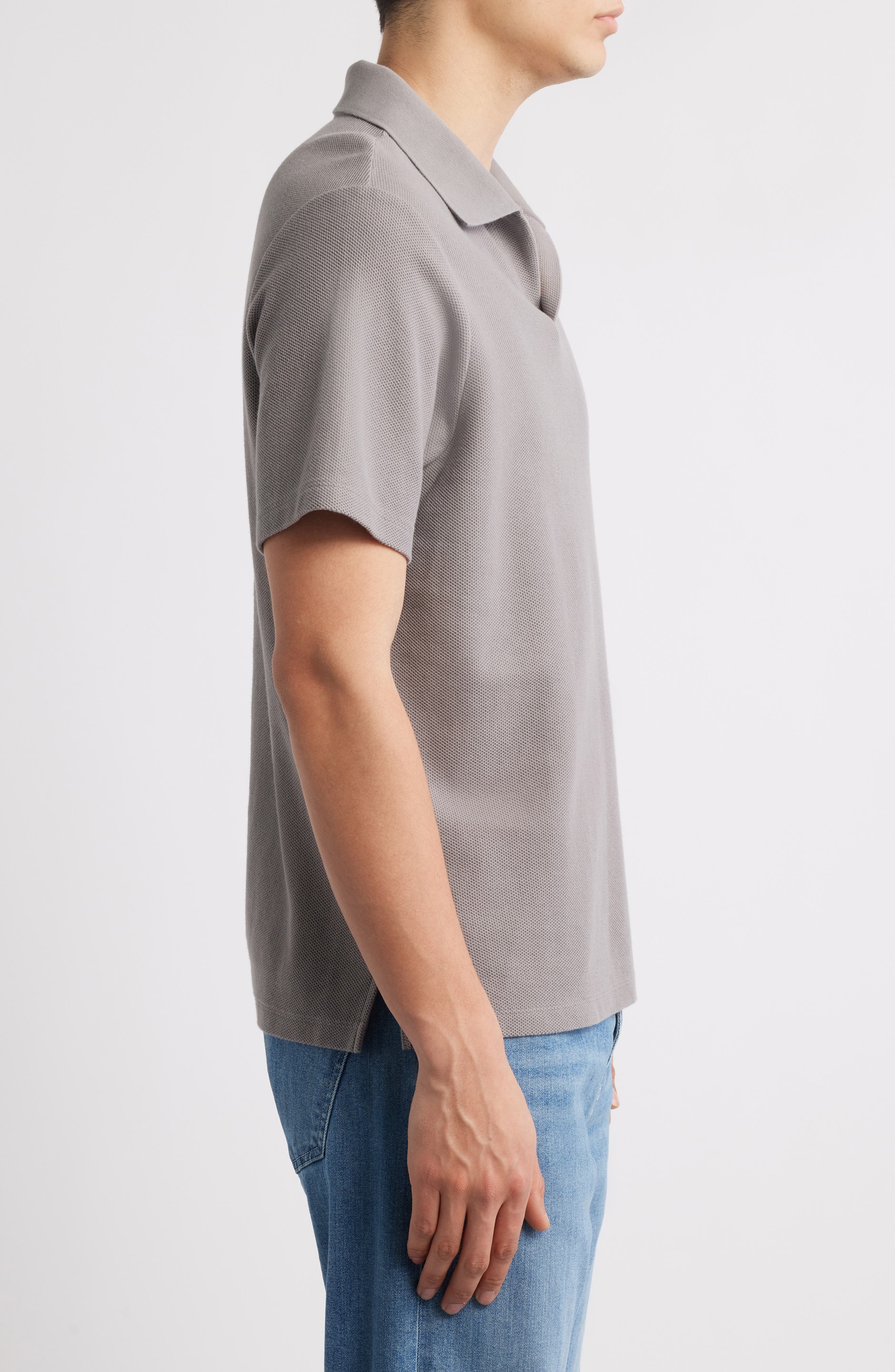 FRAME Jacquard Polo in Storm Grey at Nordstrom - 3