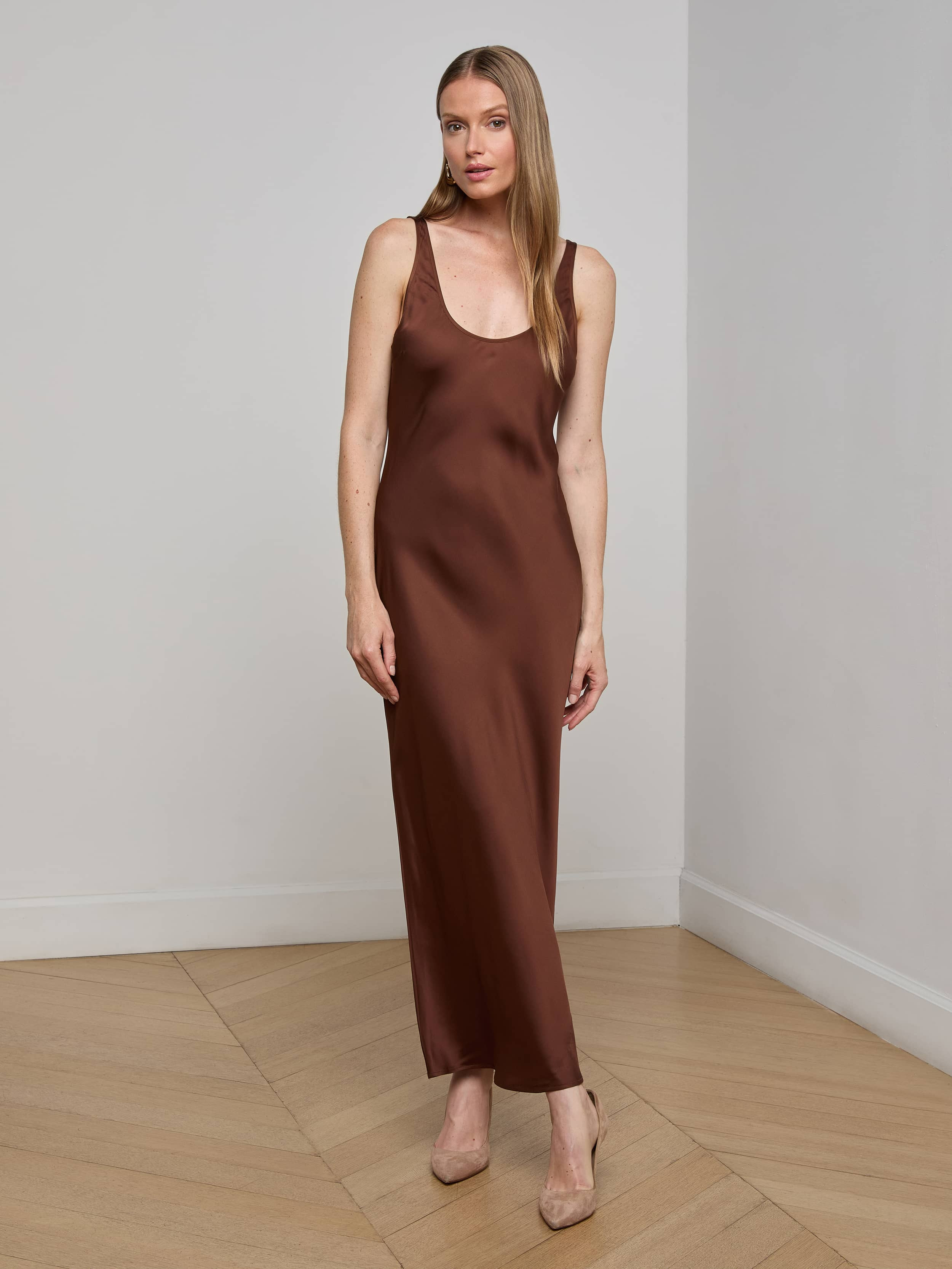 Akiya Satin Maxi Dress - 4