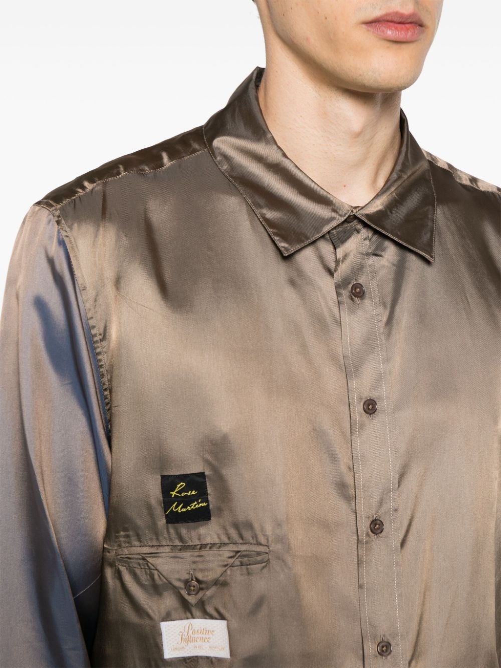 logo-patch iridescent shirt - 5