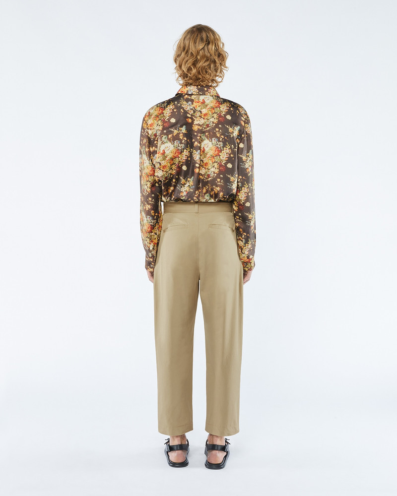 CAIUS - Belted tech-twill pants - Pebble 5