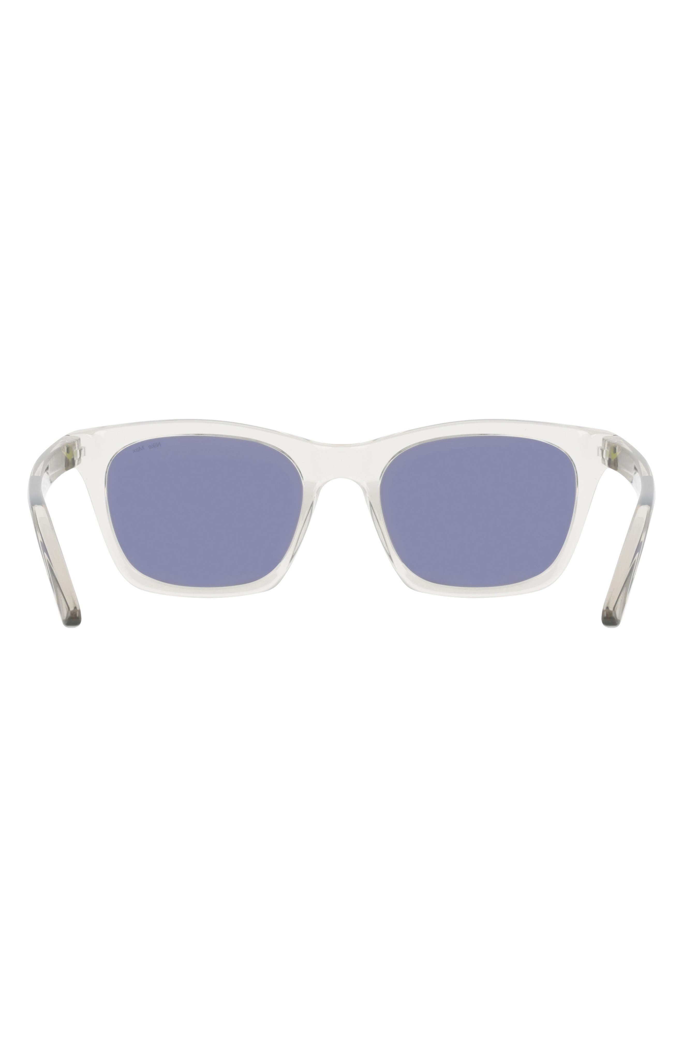 Nike Vital Flow 53mm Gradient Tea Cup Sunglasses in Light Silver /Green Flash at Nordstrom - 4