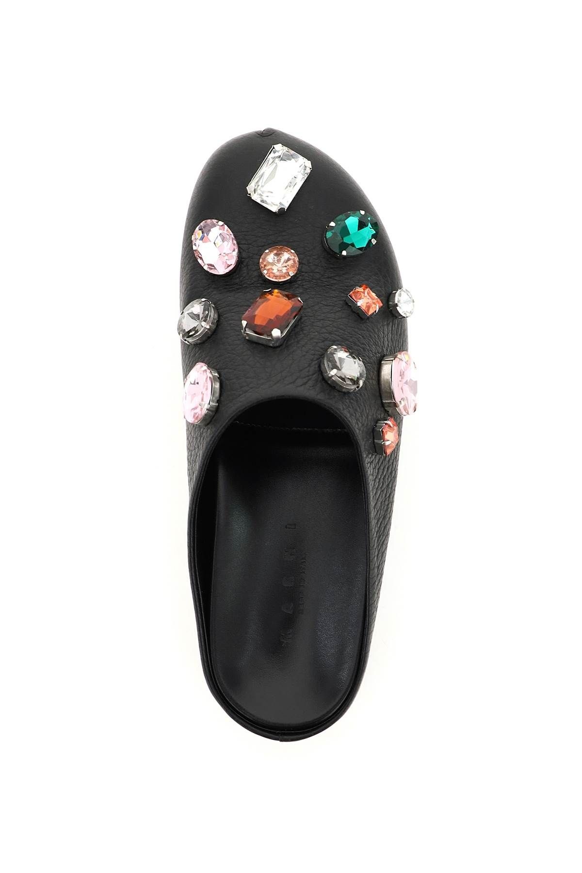 GRAINED LEATHER CLOG WITH CRYSTALS - 3