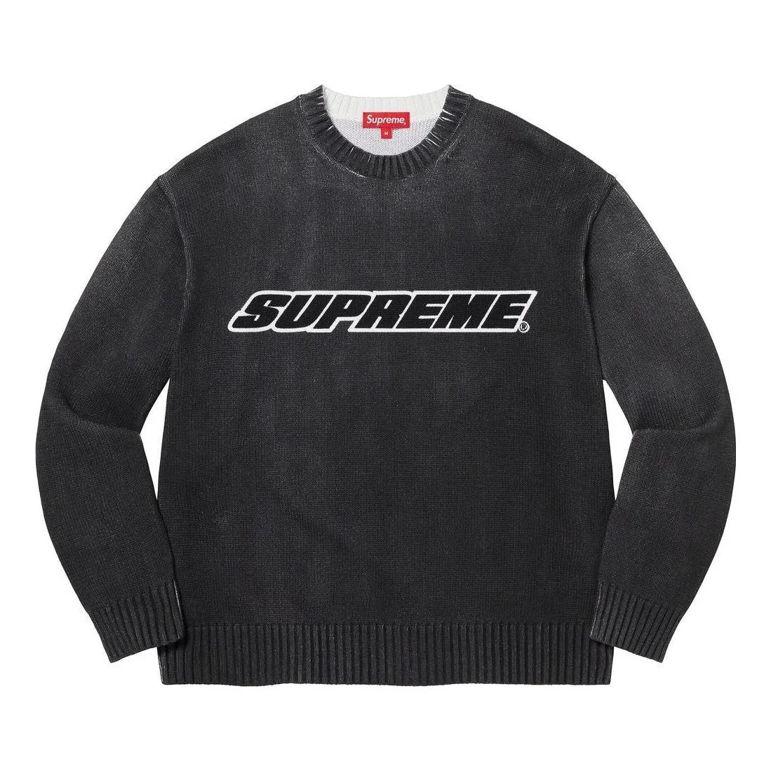 Supreme SS23 Week 2 Printed Washed Sweater 'Black' SUP-SS23-063 - 1