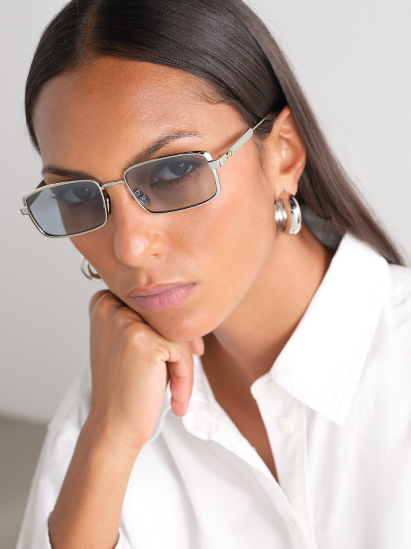 Dior Diorcannage S2u Rectangular-frame Silver-tone Sunglasses outlook