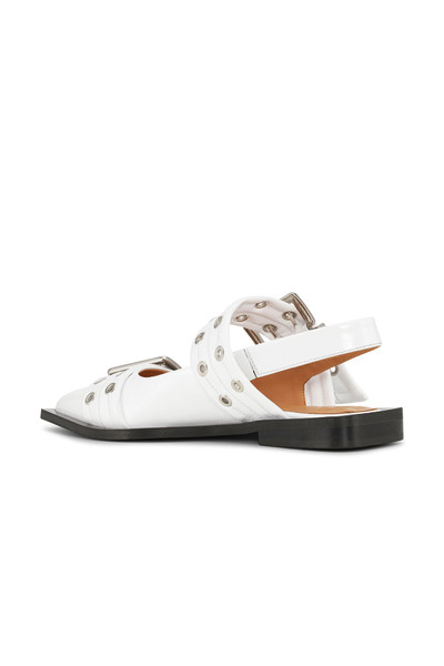 GANNI WHITE WIDE WELT BUCKLE BALLERINAS outlook