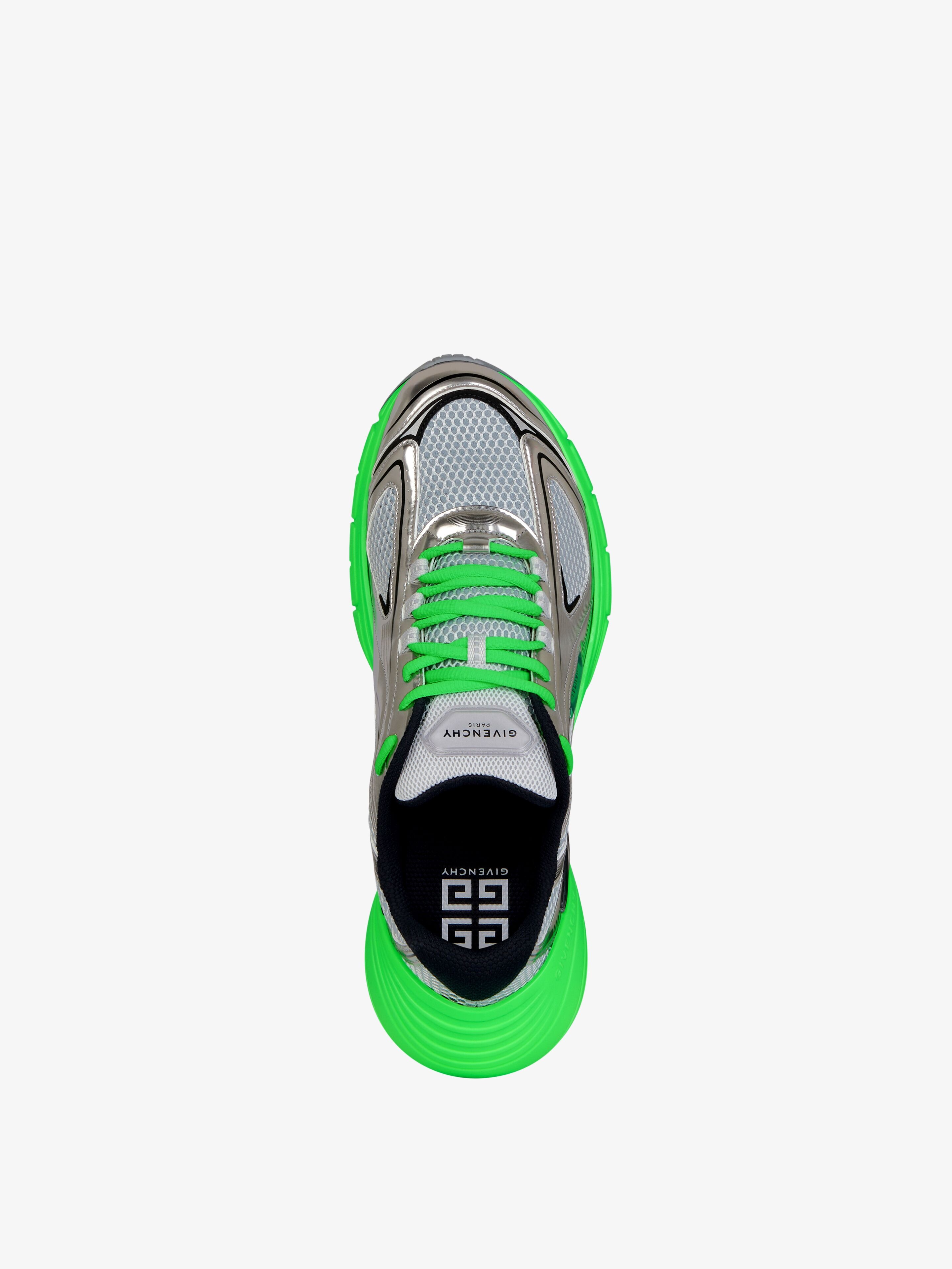 スニーカー Givenchy TK-MX Runner Sneakers in Mesh GIVENCHY TK-MX Runner Faux Metallic Leather-Trimmed Mesh