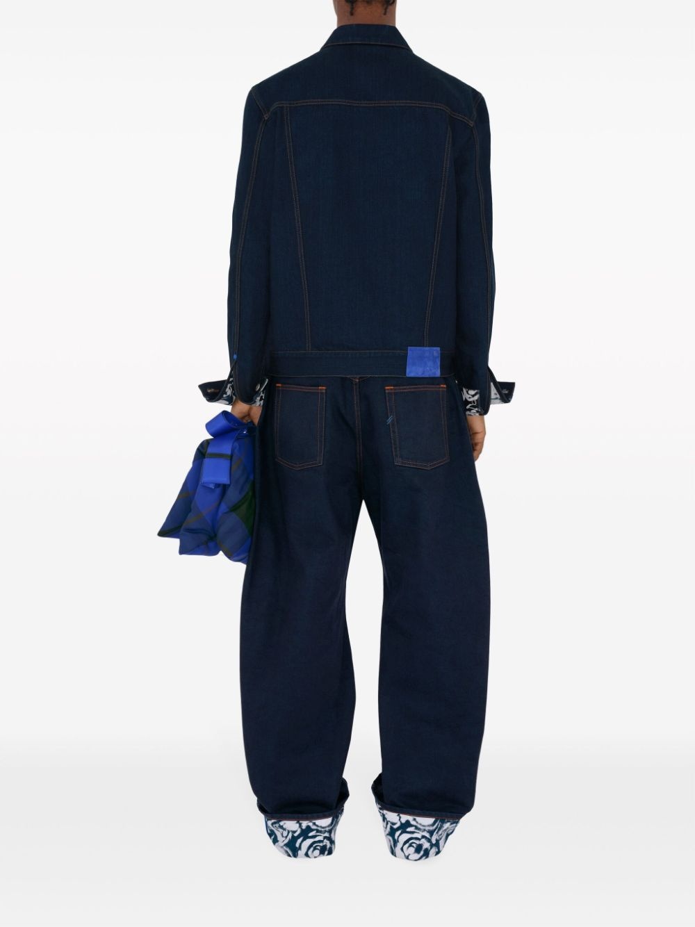 logo-patch cotton wide-leg jeans - 4