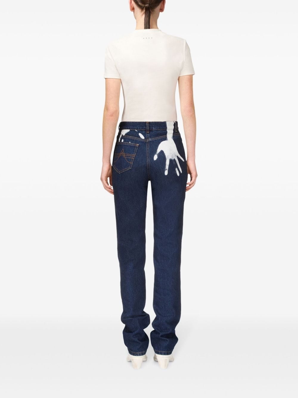 Handprint straight-leg jeans - 5