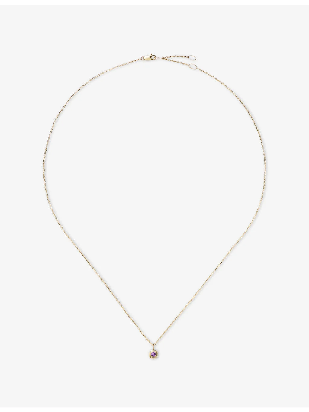 Fine February Birthstone 18ct Yellow Gold And Amethyst Pendant Necklace - 1