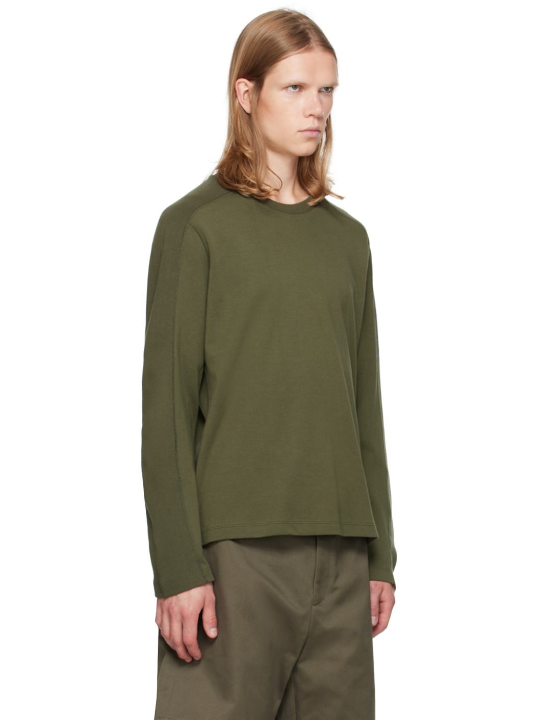 Khaki 4-Bar Long Sleeve T-Shirt - 2