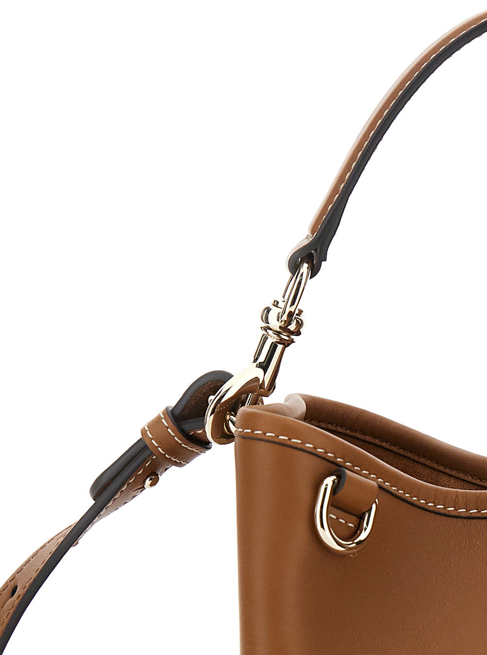 Gucci Women 'Gg Emblem' Brown Bucket Bag With Metallic Logo Lettering On The Front In Leather Woman - 5