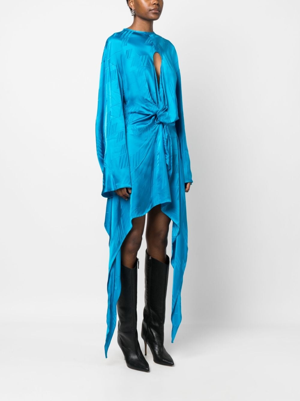 logo-print long-sleeve minidress - 3
