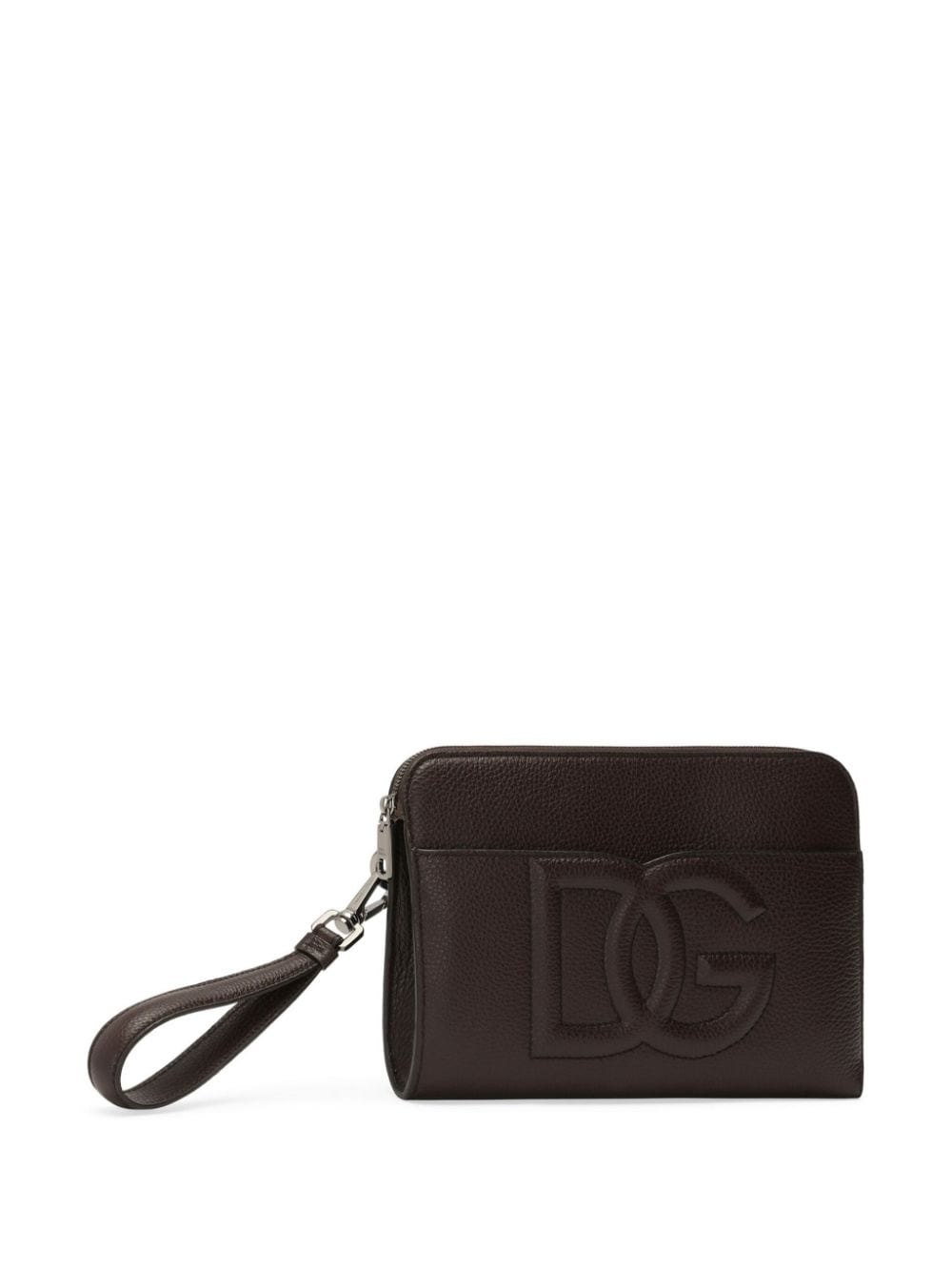 medium logo-embossed clutch bag - 4