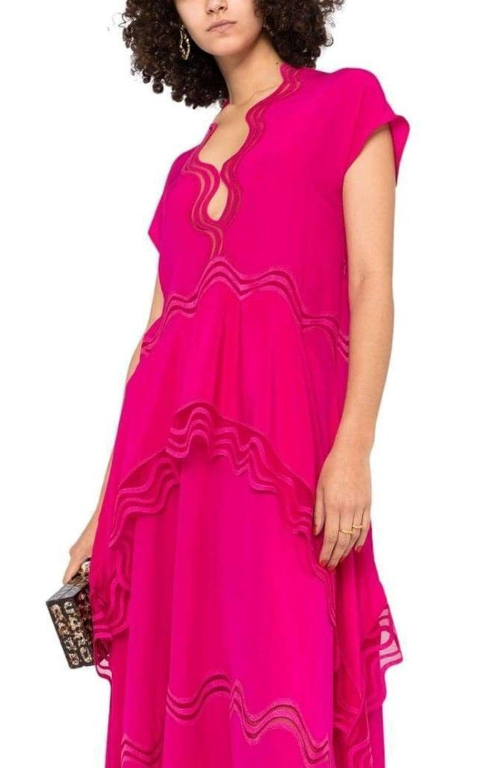 Orla Silk Dress in Pink - 5