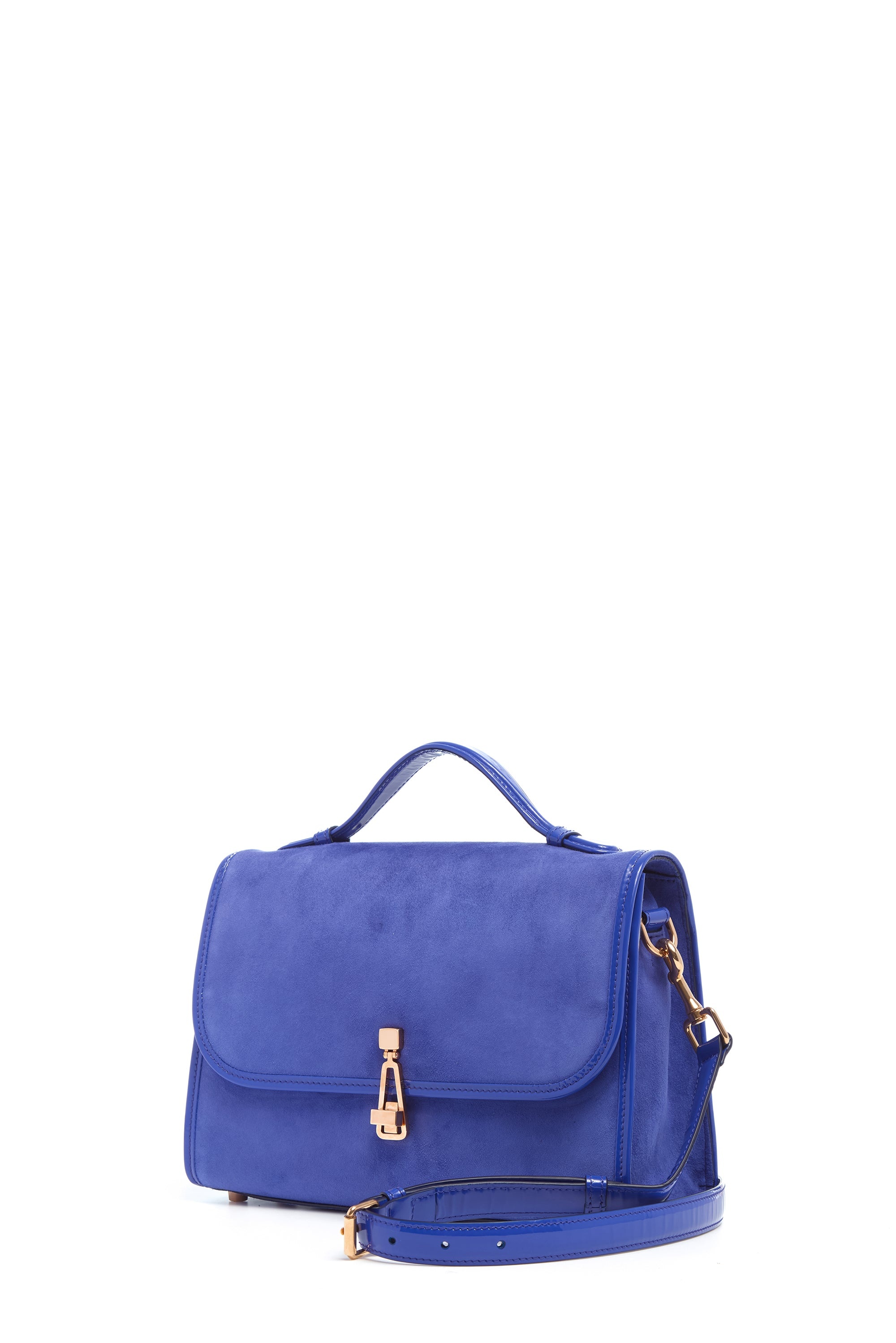 Medium Leonora Flap Bag in Cobalt Suede - 3