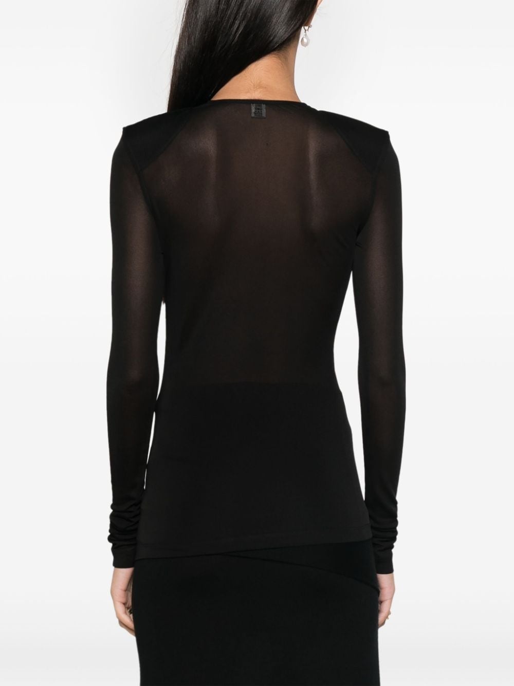 plunging V-neck top - 4