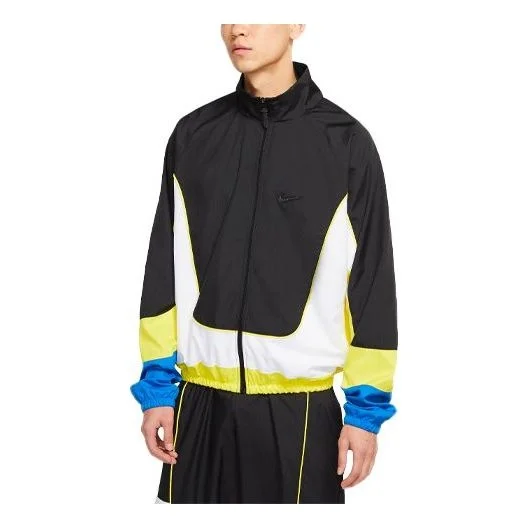 Nike Throwback Colorblock Woven Sports Basketball Jacket Black CV1932-013 - 1