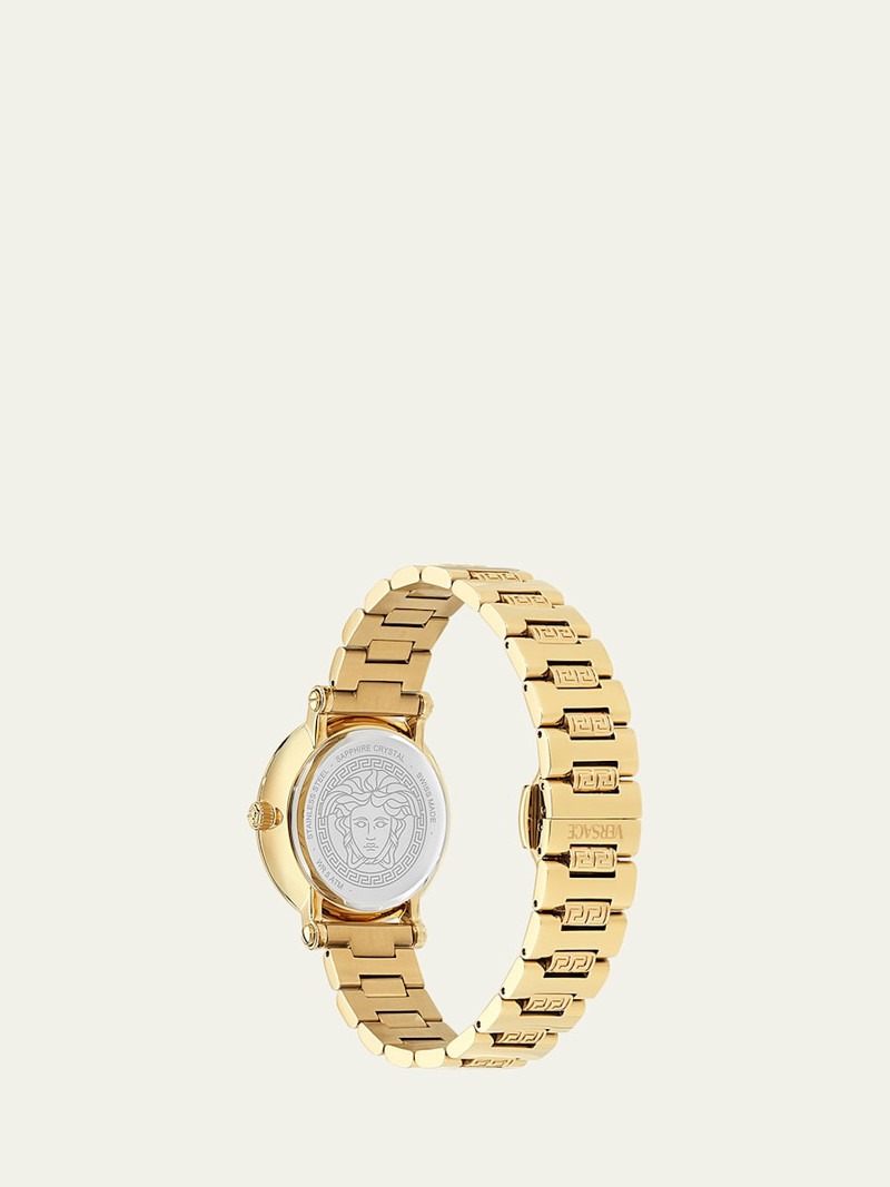35mm Greca Sphere Watch with Bracelet Strap, Gold/Black 4