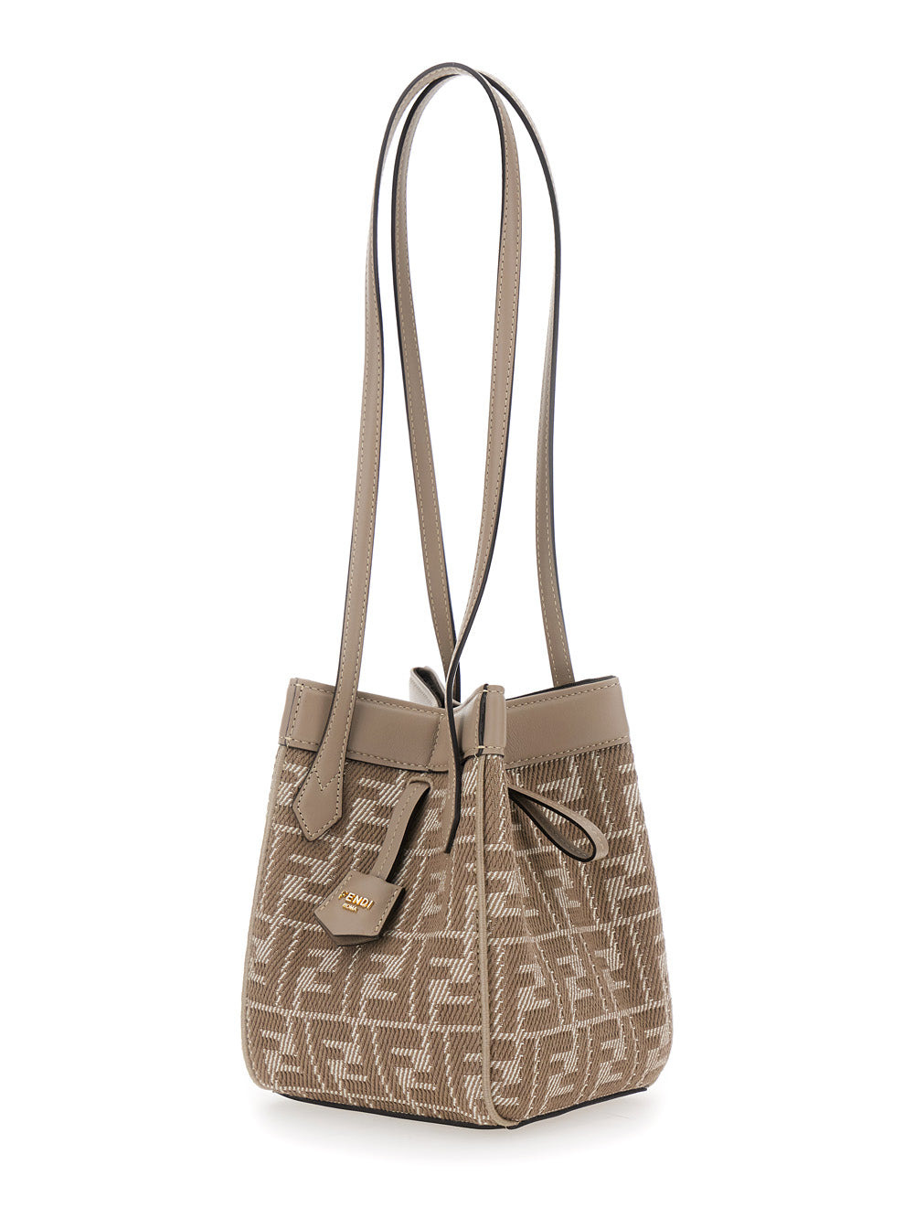 Fendi Women 'Mini Origami' Beige Crossbody Bag With All-Over Ff Logo In Cotton Blend Woman - 2