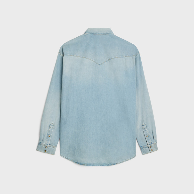 CELINE western shirt in faded summer wash denim outlook