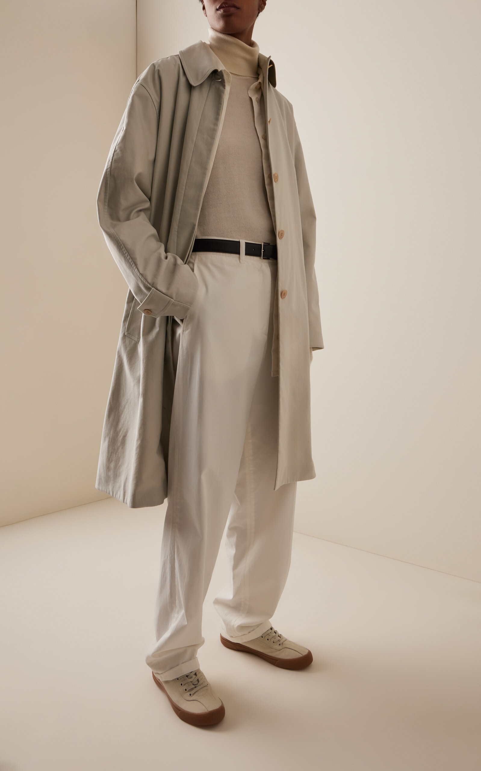Pluma Cotton-Blend Trench Coat white - 2