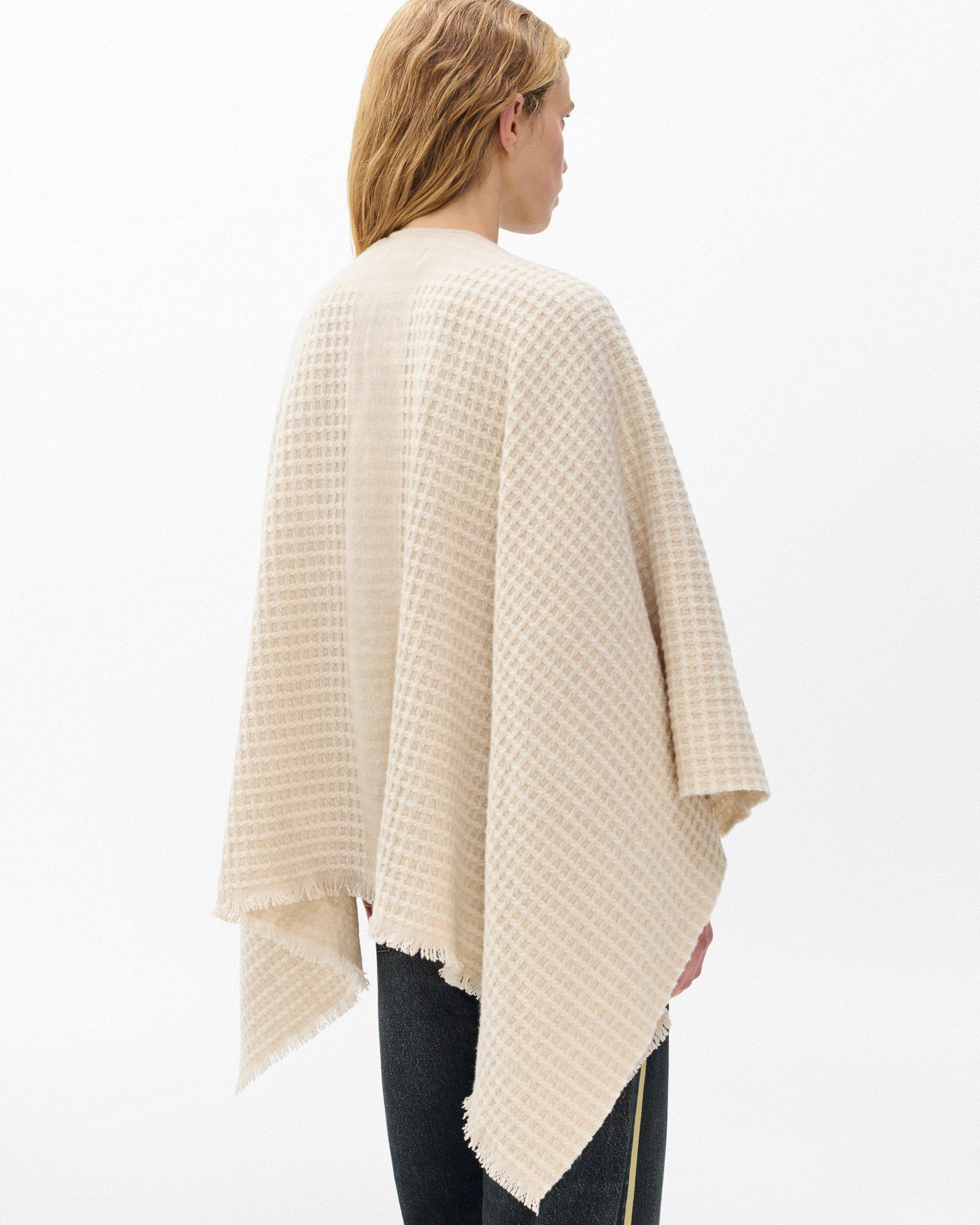 Joni Waffle-Knit Wool Poncho - 4