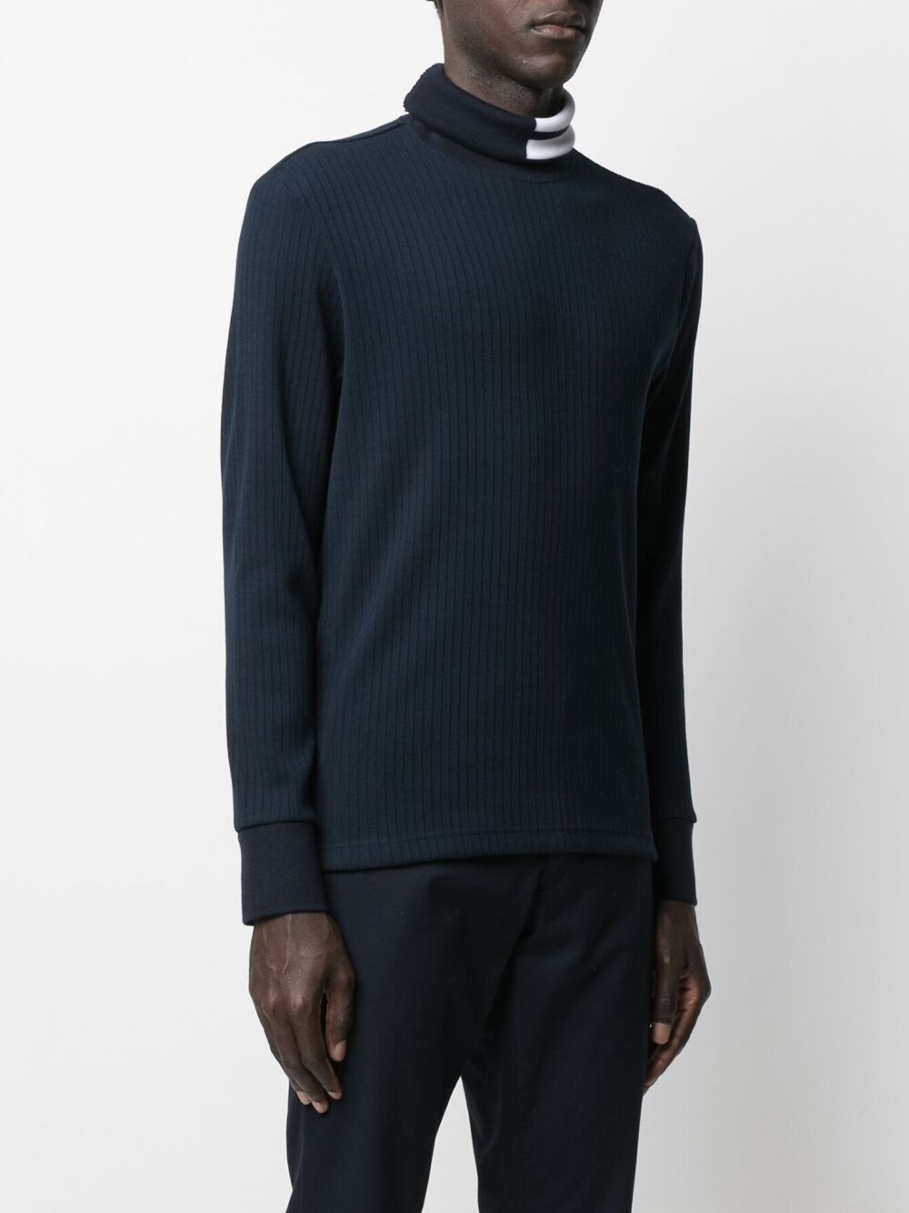 stripe detail roll neck jumper - 3