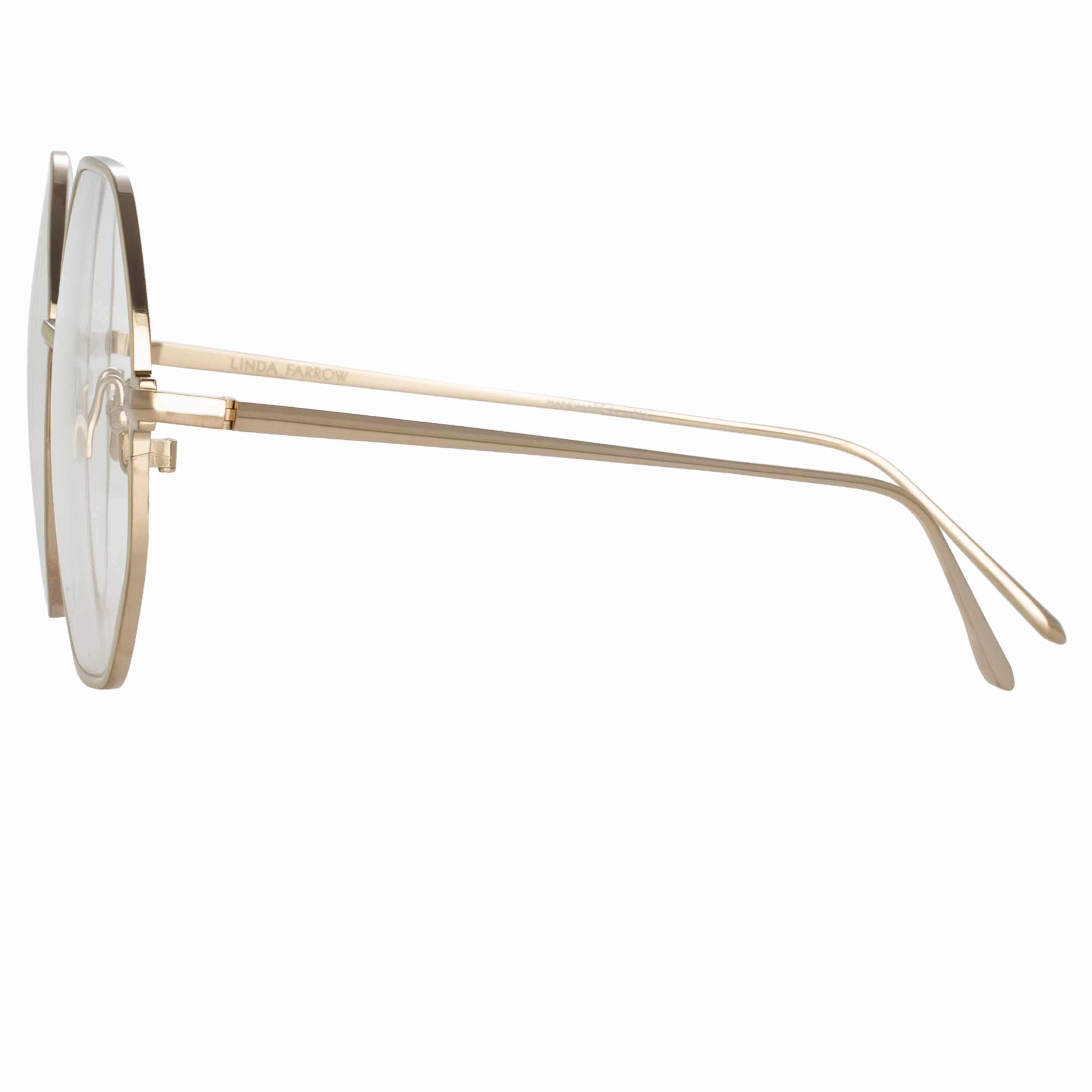 LEIF OVERSIZED OPTICAL FRAME IN LIGHT GOLD AND CREAM - 4