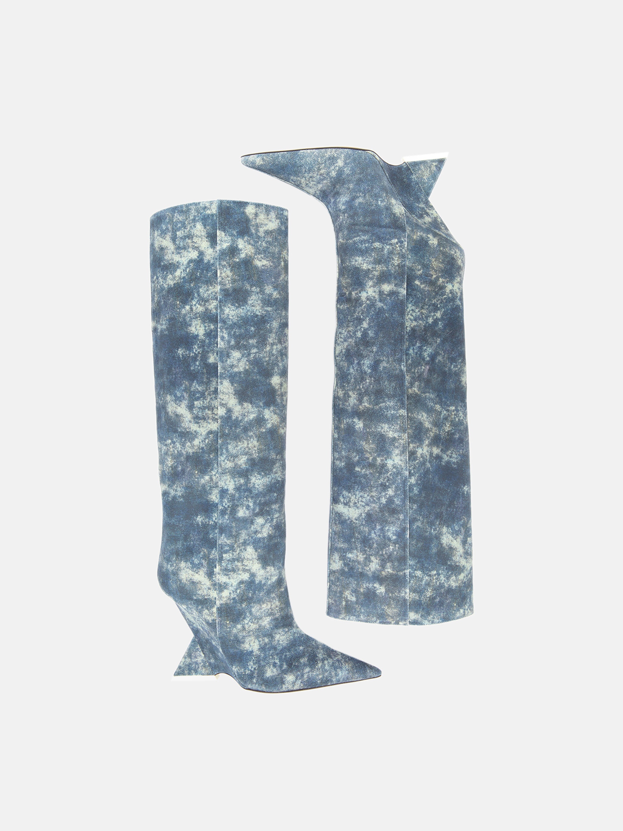 ''CHEOPE'' BLUE DENIM TUBE BOOT - 4