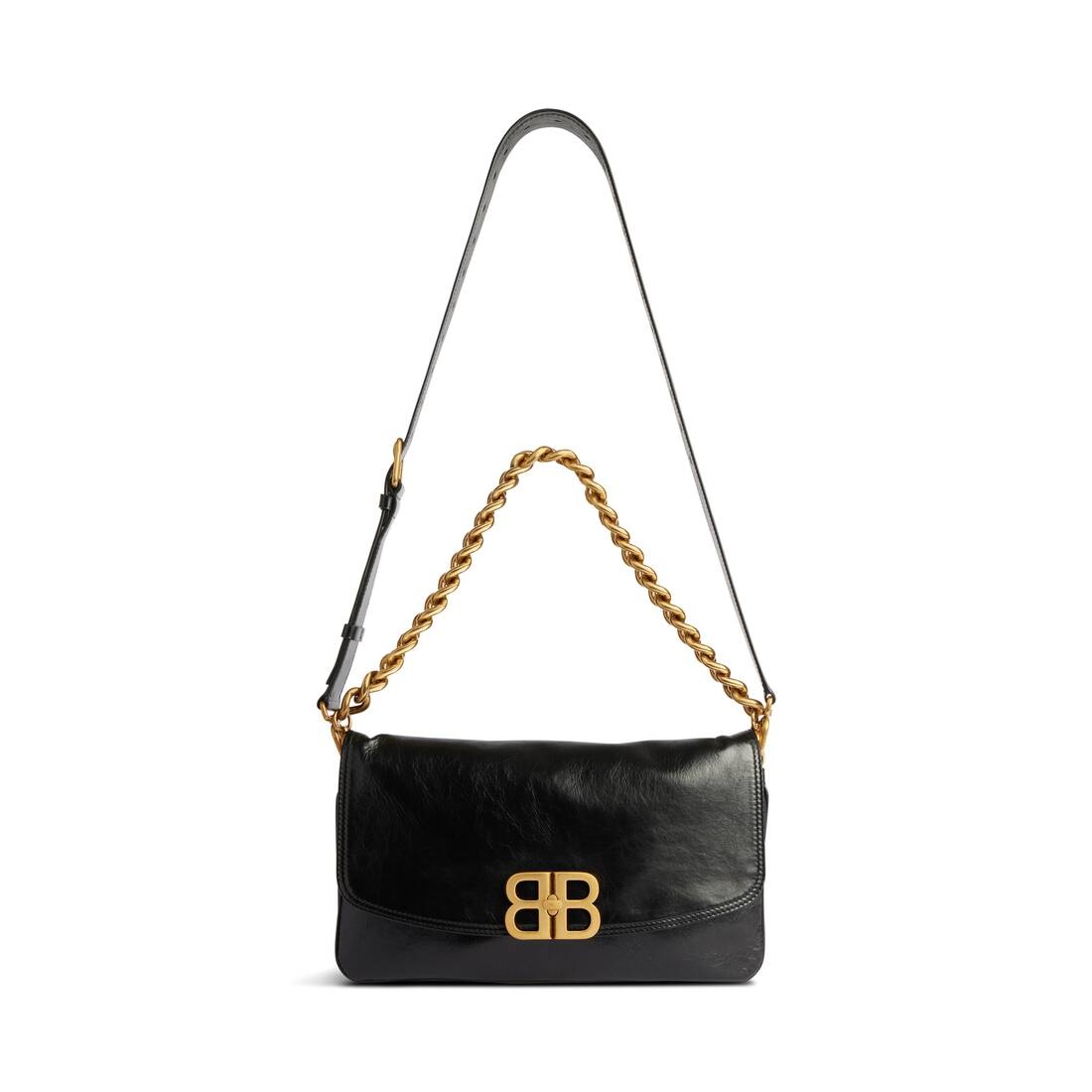 Women's Bb Soft Medium Flap Bag  in Black - 5