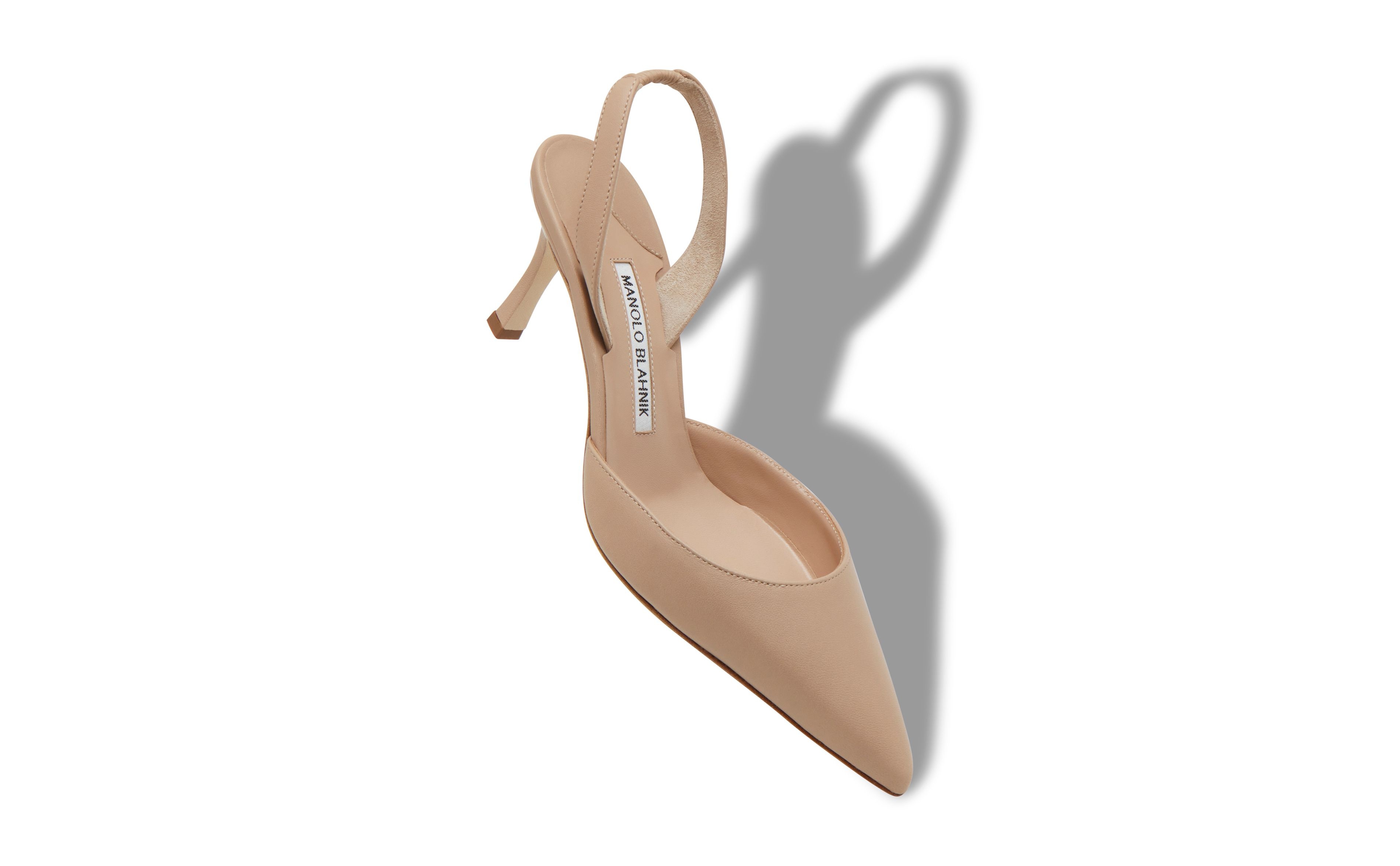 Light Beige Nappa Leather Slingback Pumps - 2