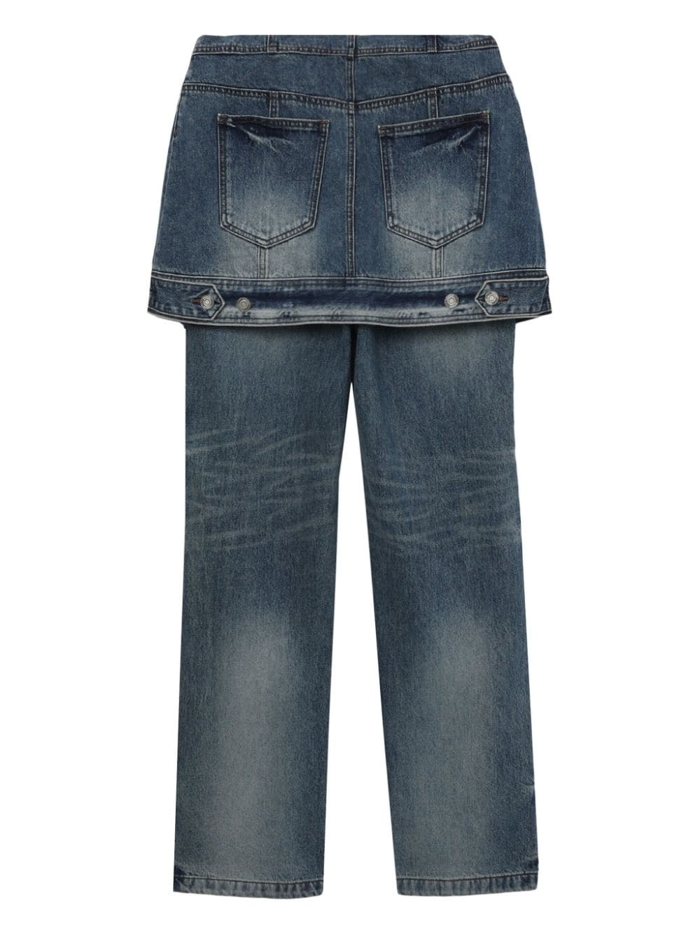 layered panelled jeans - 6