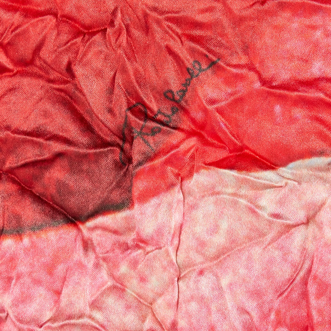 Crinkled Asymmetric Dress With Rose Print - 5