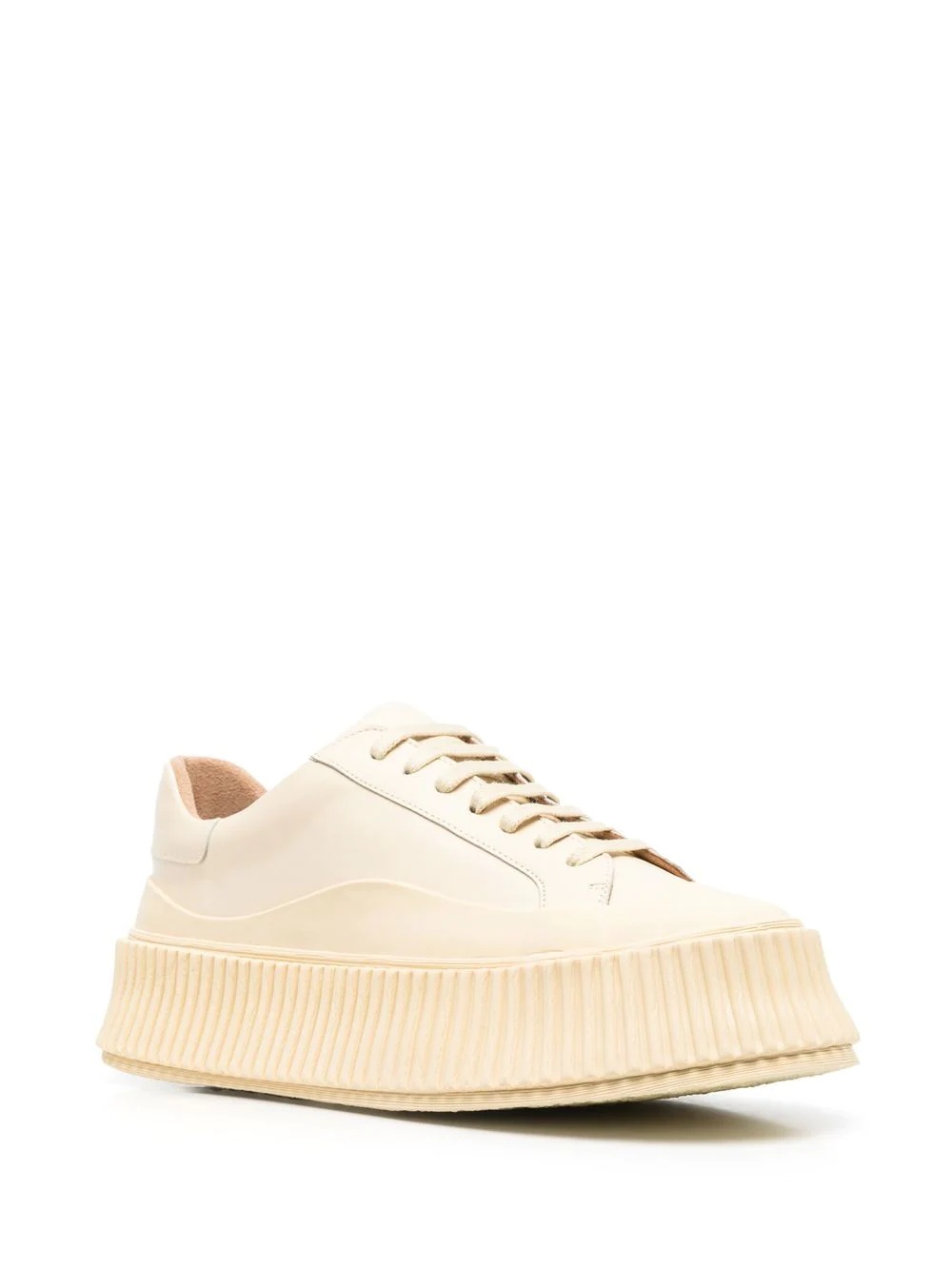panelled low-top leather sneakers - 2