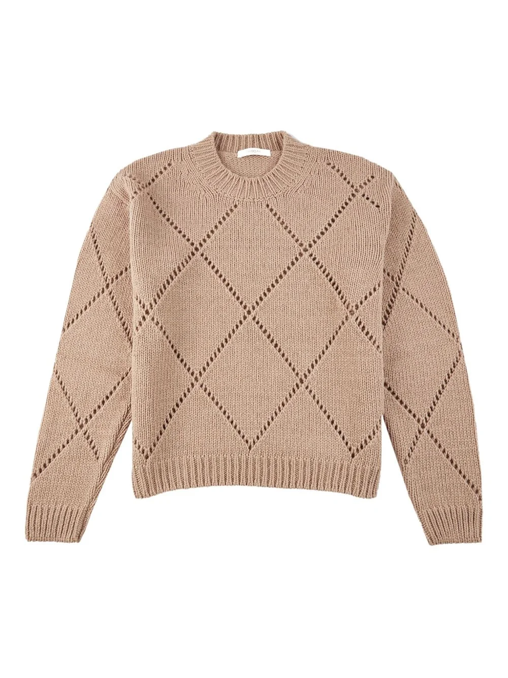 diamond pattern wool jumper - 1