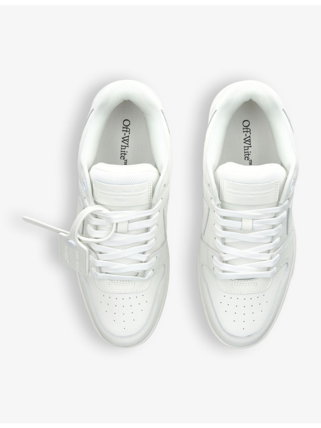 Out Of Office logo-embroidered leather low-top trainers - 2