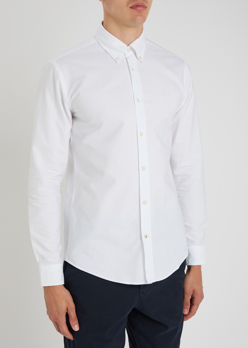 BOSS Boss Logo-embroidered Cotton Shirt outlook