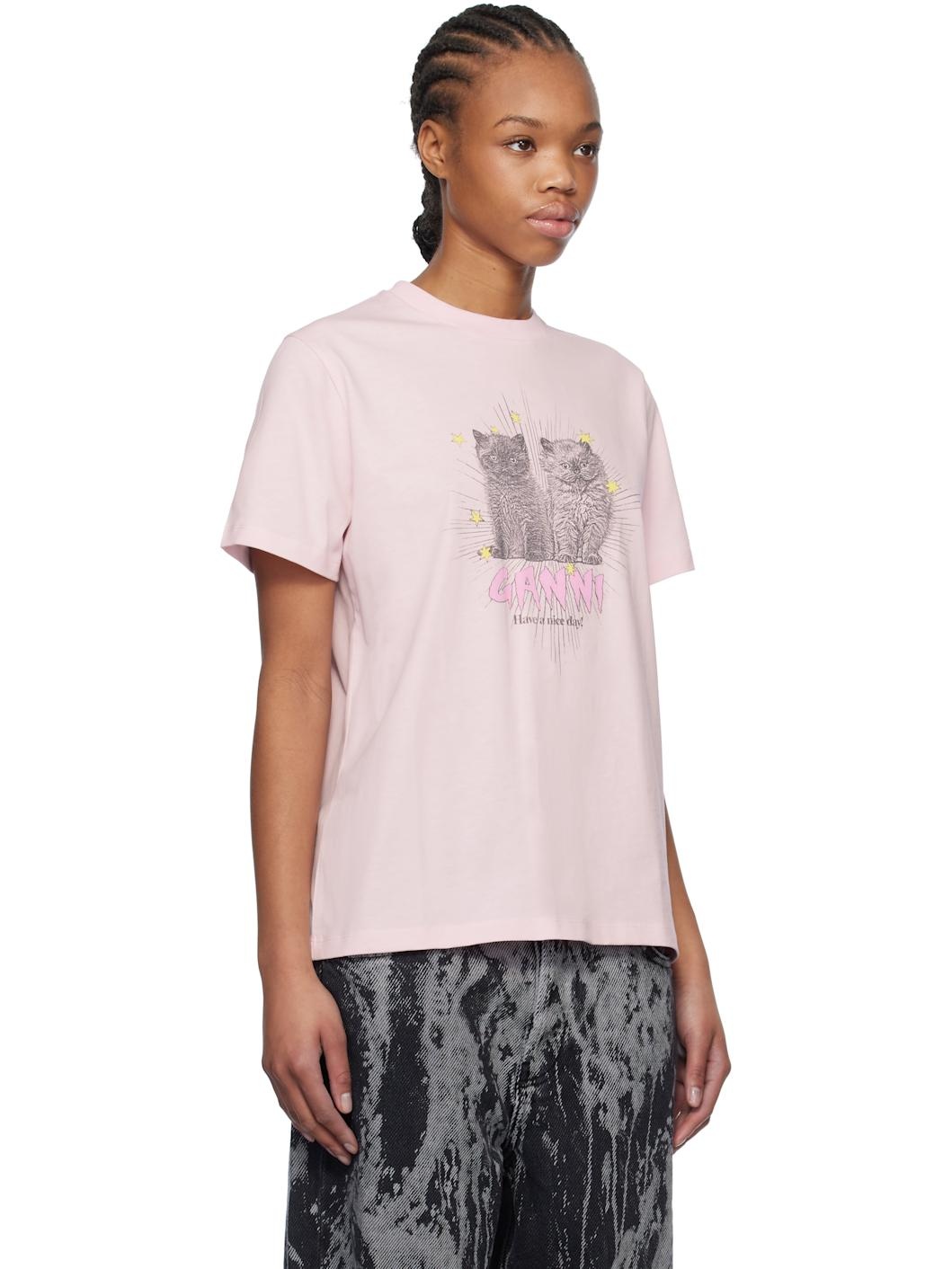 Pink Basic Jersey Leopard Relaxed T-shirt - 2