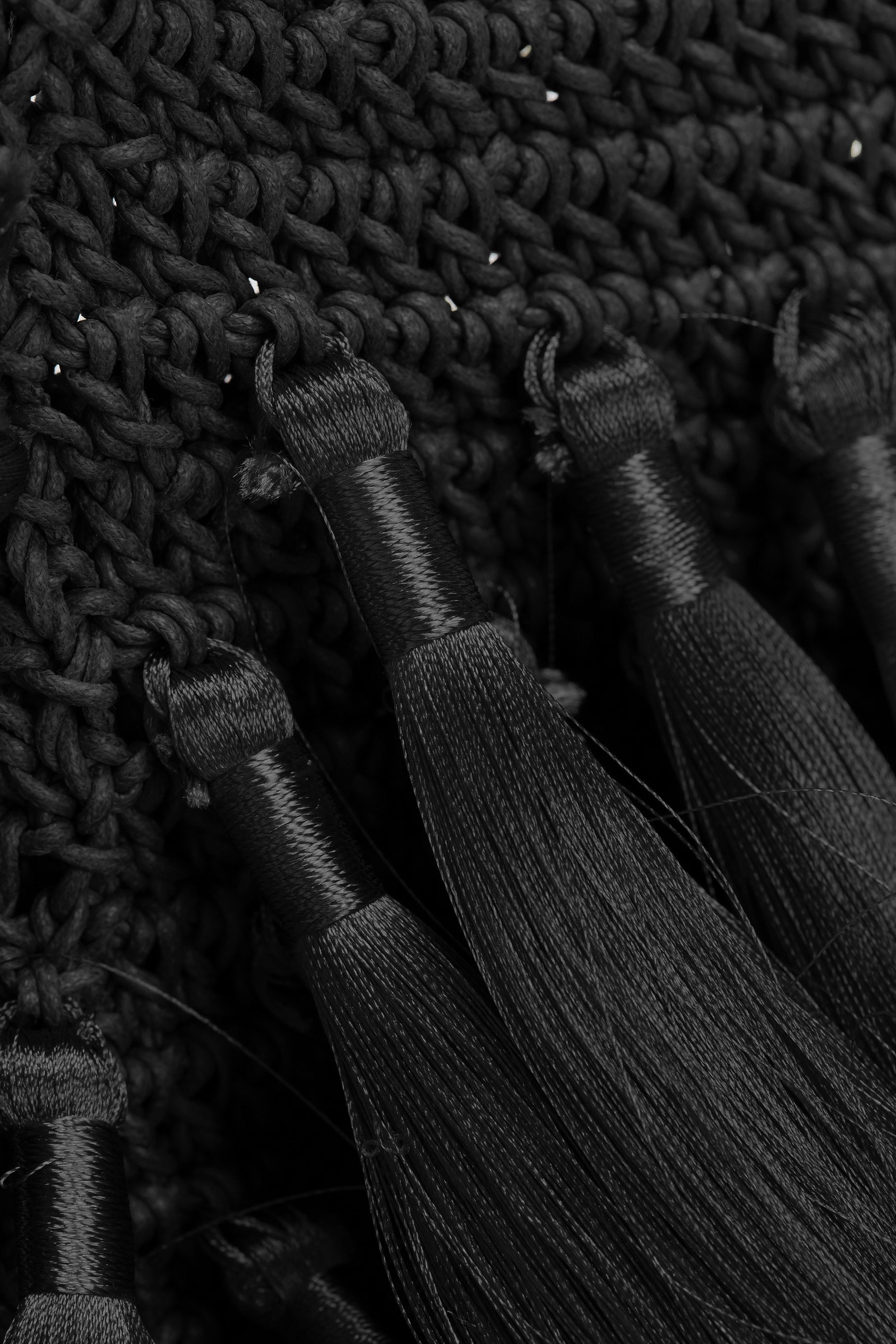 Mini Tassel Pouch in Black - 4